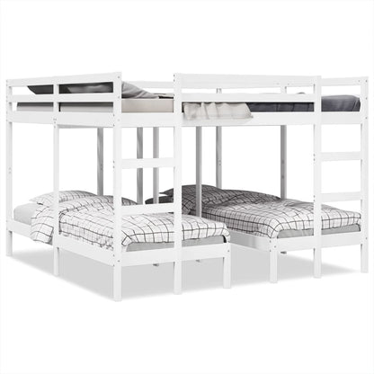Stapelbed 3-voudig grenenhout wit 140x200/70x140 cm