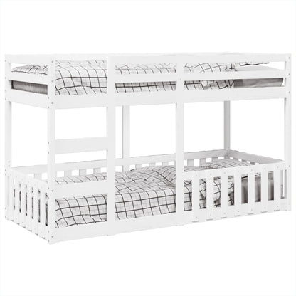 Stapelbed massief grenenhout wit 80x200 cm