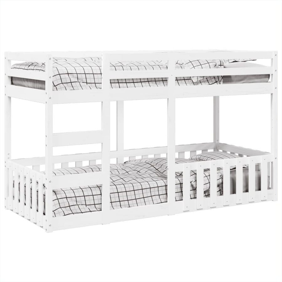 Stapelbed massief grenenhout wit 80x200 cm