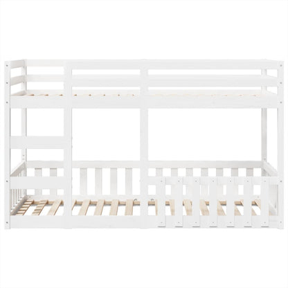 Stapelbed massief grenenhout wit 80x200 cm