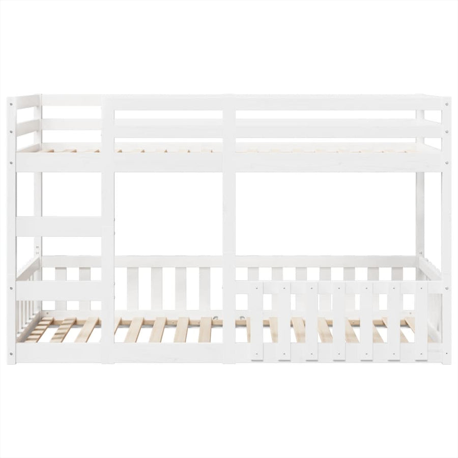 Stapelbed massief grenenhout wit 80x200 cm