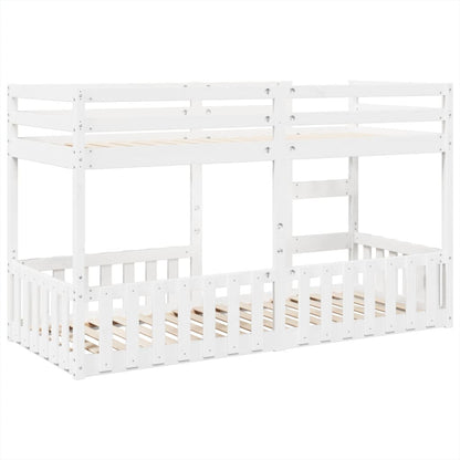 Stapelbed massief grenenhout wit 80x200 cm
