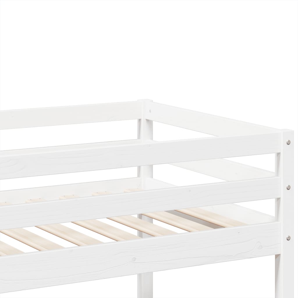 Stapelbed massief grenenhout wit 80x200 cm