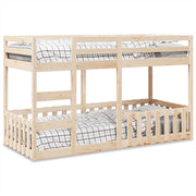 Stapelbed massief grenenhout 90x200 cm muurbevestiging