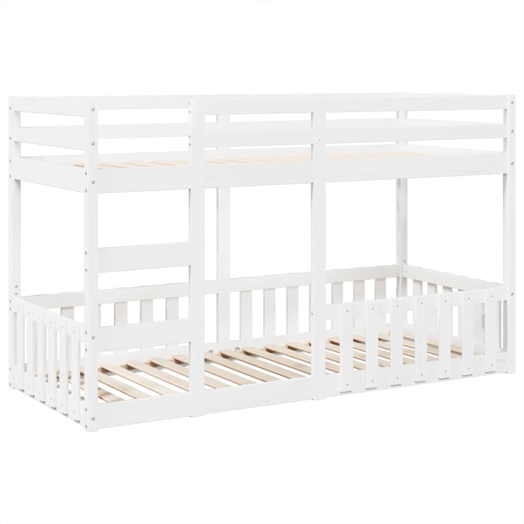 Stapelbed Massief Grenenhout 90 x 200 cm Wit