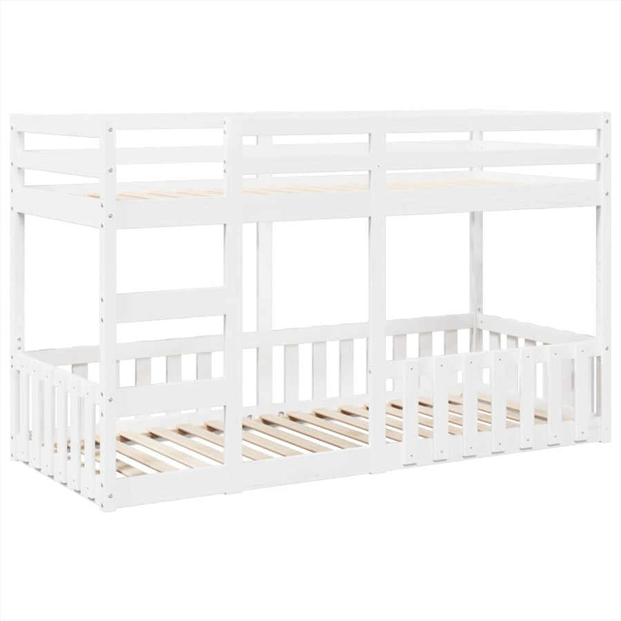 Stapelbed Massief Grenenhout 90 x 200 cm Wit