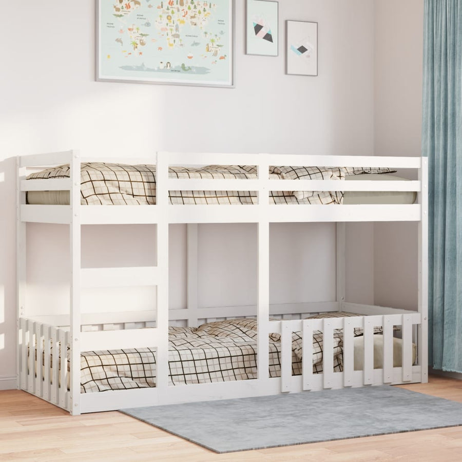 Stapelbed Massief Grenenhout 90 x 200 cm Wit