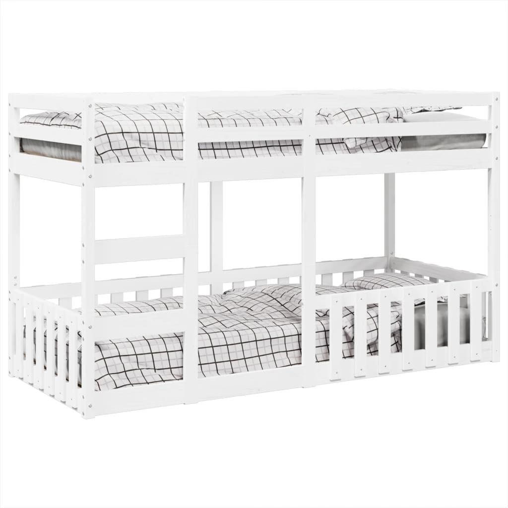 Stapelbed Massief Grenenhout 90 x 200 cm Wit