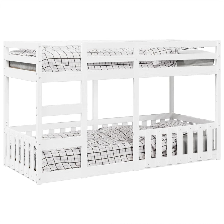 Stapelbed Massief Grenenhout 90 x 200 cm Wit