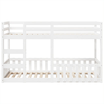 Stapelbed Massief Grenenhout 90 x 200 cm Wit