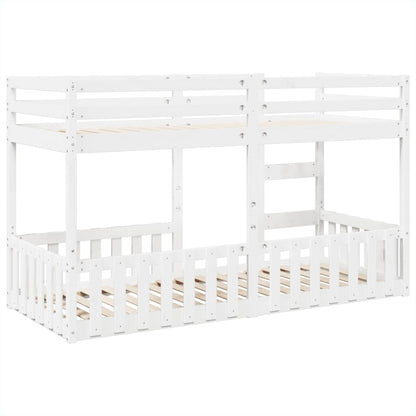 Stapelbed Massief Grenenhout 90 x 200 cm Wit