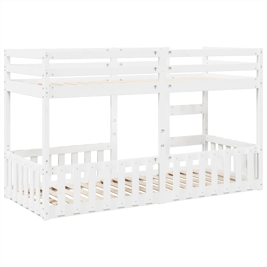 Stapelbed Massief Grenenhout 90 x 200 cm Wit