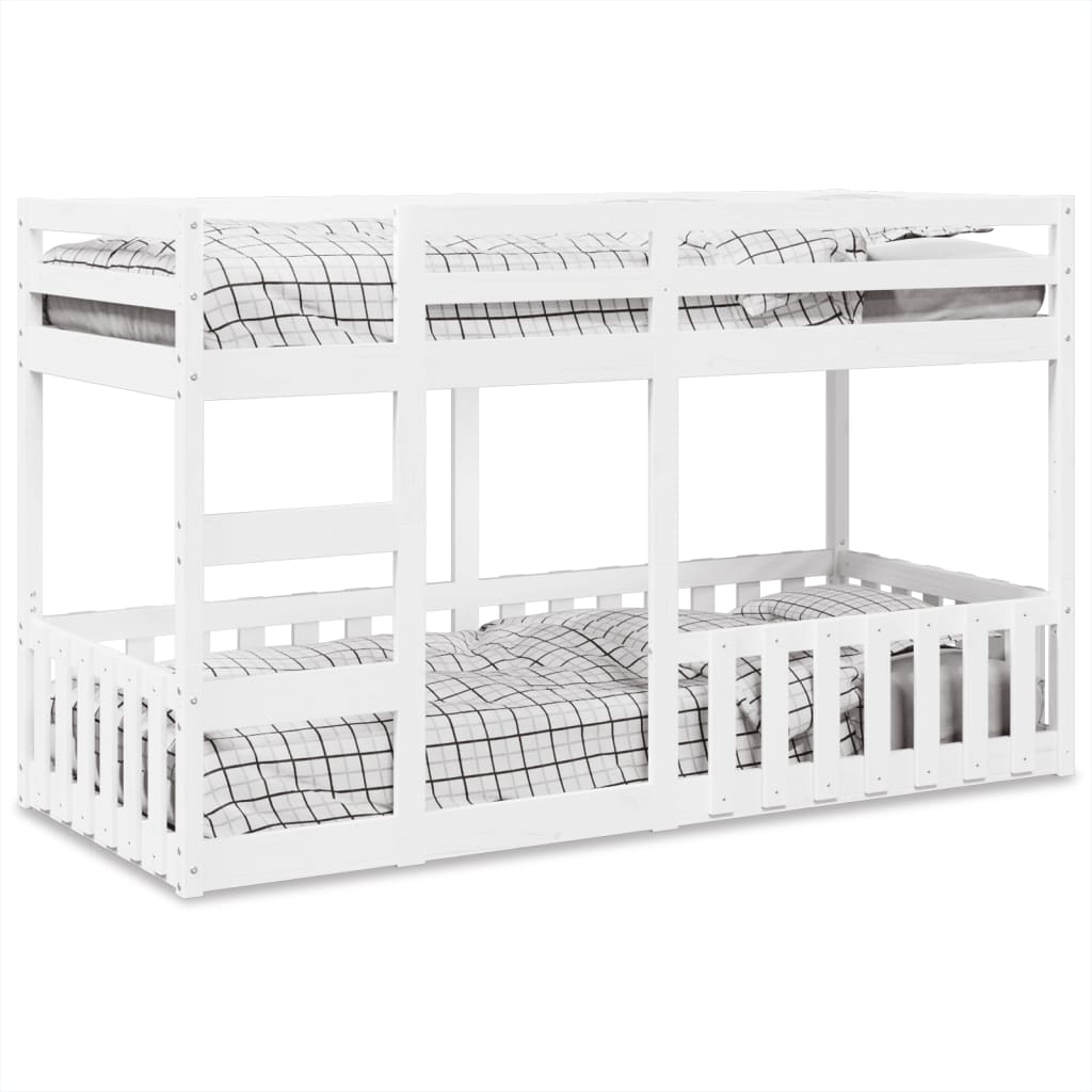 Stapelbed Massief Grenenhout 90 x 200 cm Wit