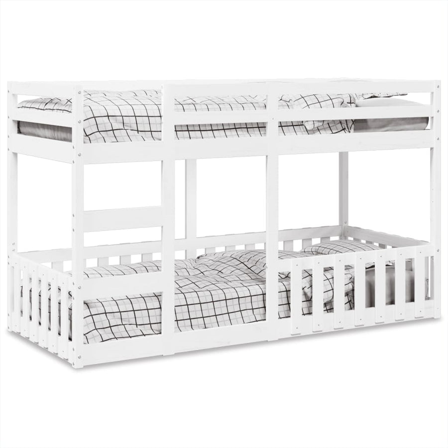 Stapelbed Massief Grenenhout 90 x 200 cm Wit