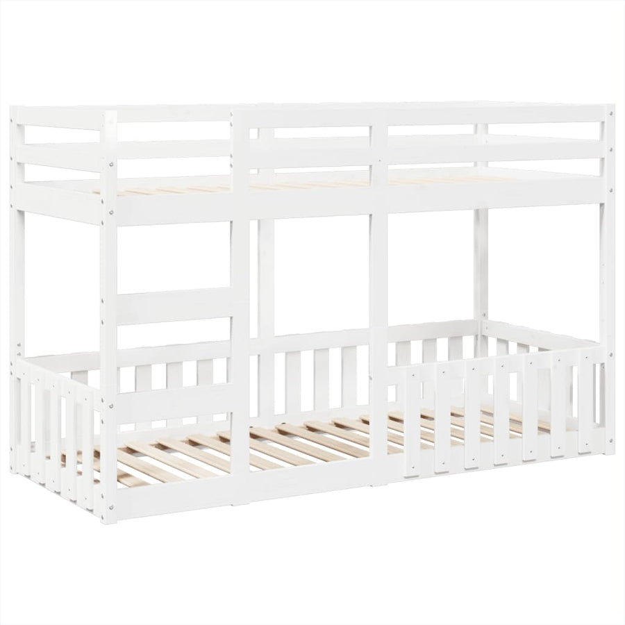 Stapelbed Massief Grenenhout 90 x 190 cm Wit