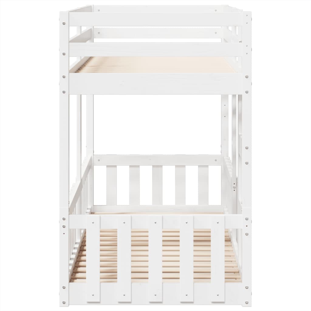 Stapelbed Massief Grenenhout 90 x 190 cm Wit