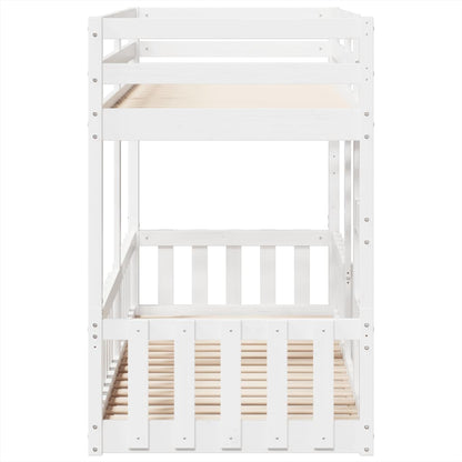 Stapelbed Massief Grenenhout 90 x 190 cm Wit