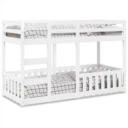 Stapelbed 90x190 cm massief grenenhout wit muurbevestiging