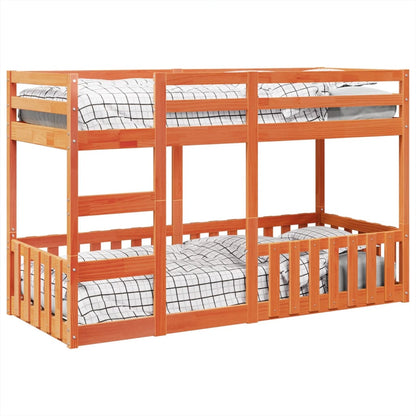 Stapelbed massief grenenhout wasbruin 75x190 cm