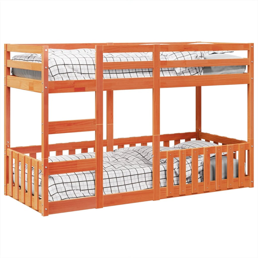 Stapelbed massief grenenhout wasbruin 75x190 cm