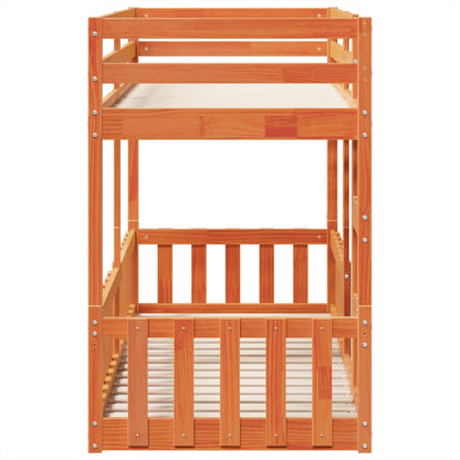 Stapelbed massief grenenhout wasbruin 75x190 cm