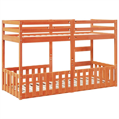 Stapelbed massief grenenhout wasbruin 75x190 cm