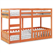 Stapelbed massief grenenhout 75x190 cm wasbruin