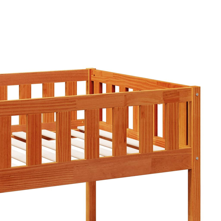 Stapelbed massief grenenhout wasbruin 90x200 cm