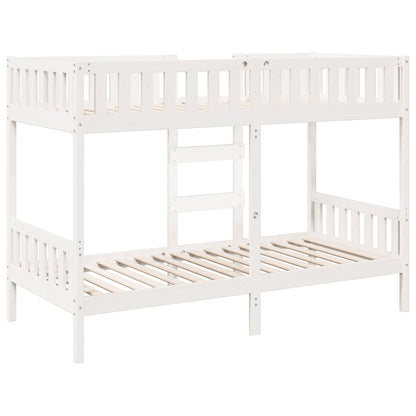 Stapelbed 90x190 cm massief grenenhout wit
