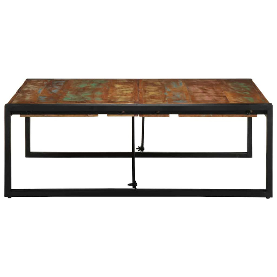 Salontafel 100x100x35 cm massief gerecycled hout meerkleurig