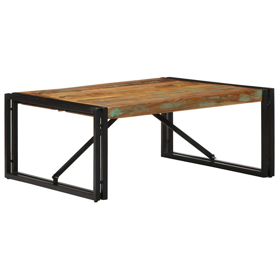Salontafel 80x80x35 cm massief gerecycled hout meerkleurig
