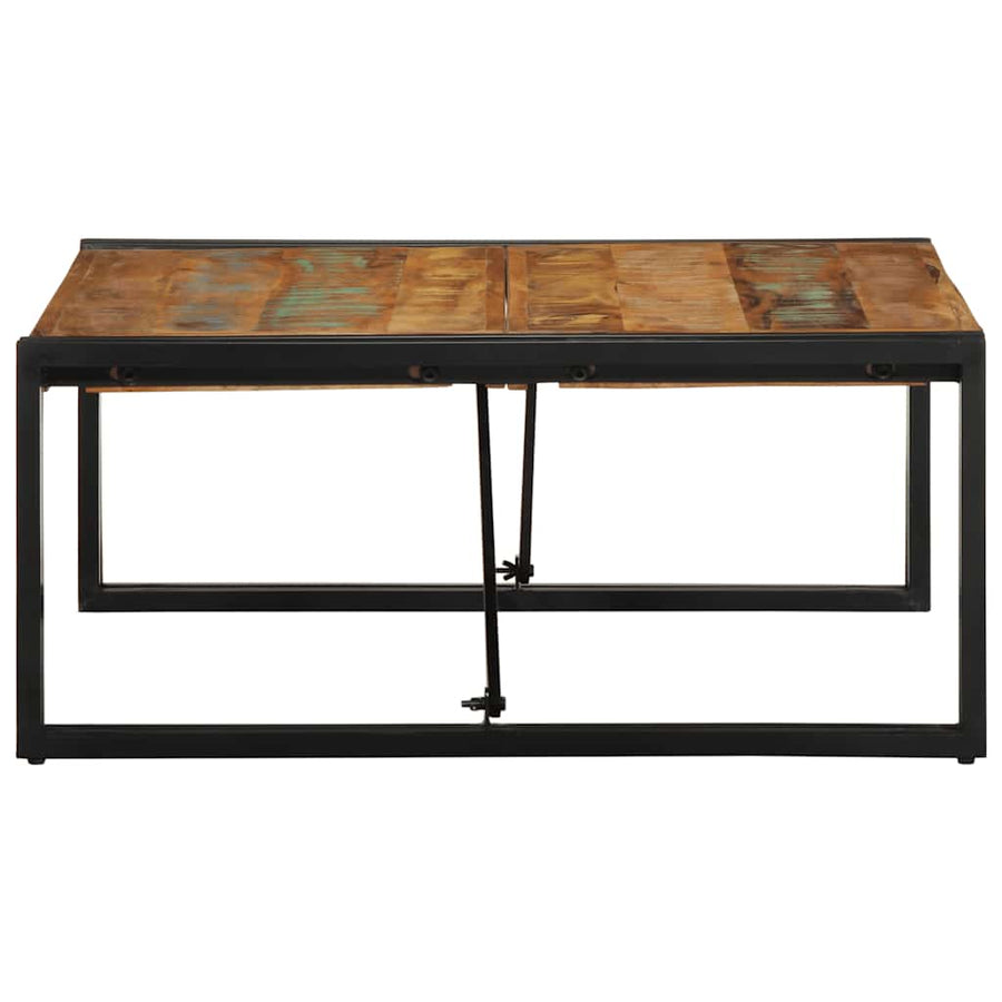 Salontafel 80x80x35 cm massief gerecycled hout meerkleurig