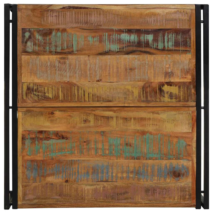 Salontafel 80x80x35 cm massief gerecycled hout meerkleurig