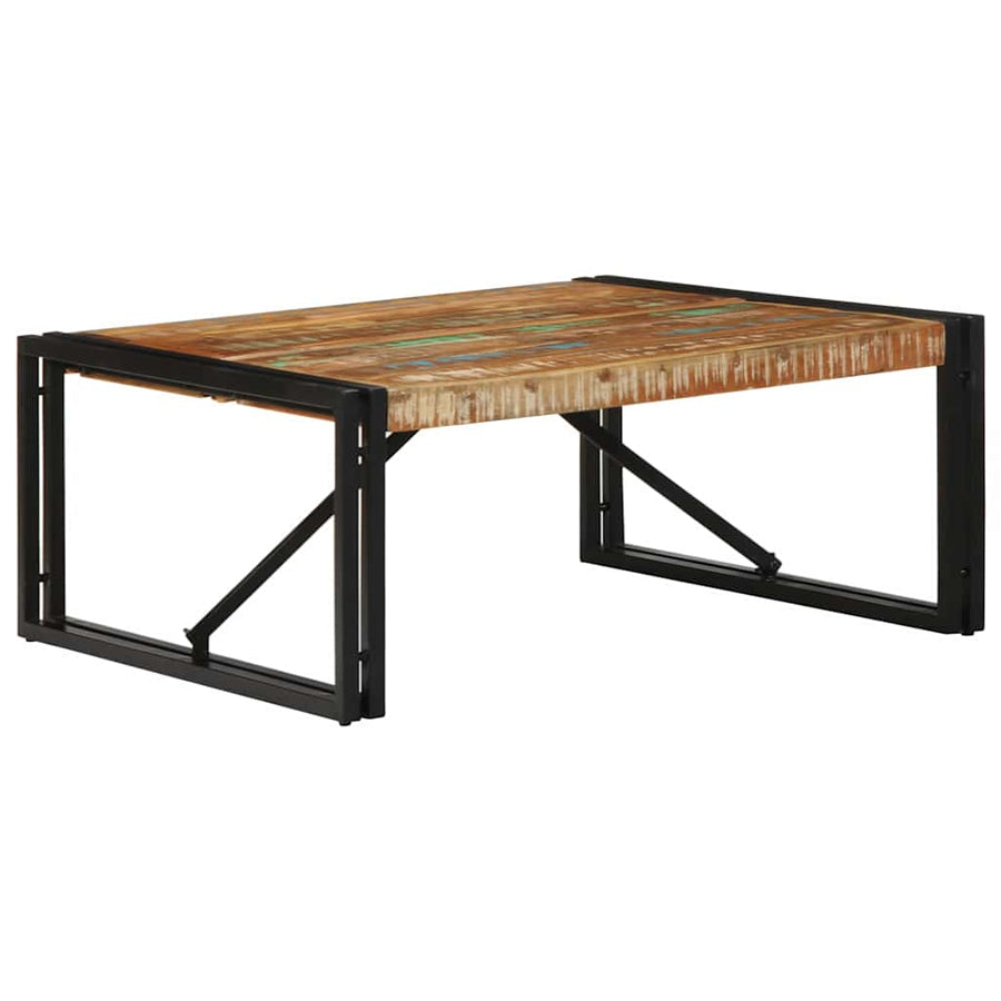 Salontafel 80x80x35 cm massief gerecycled hout meerkleurig