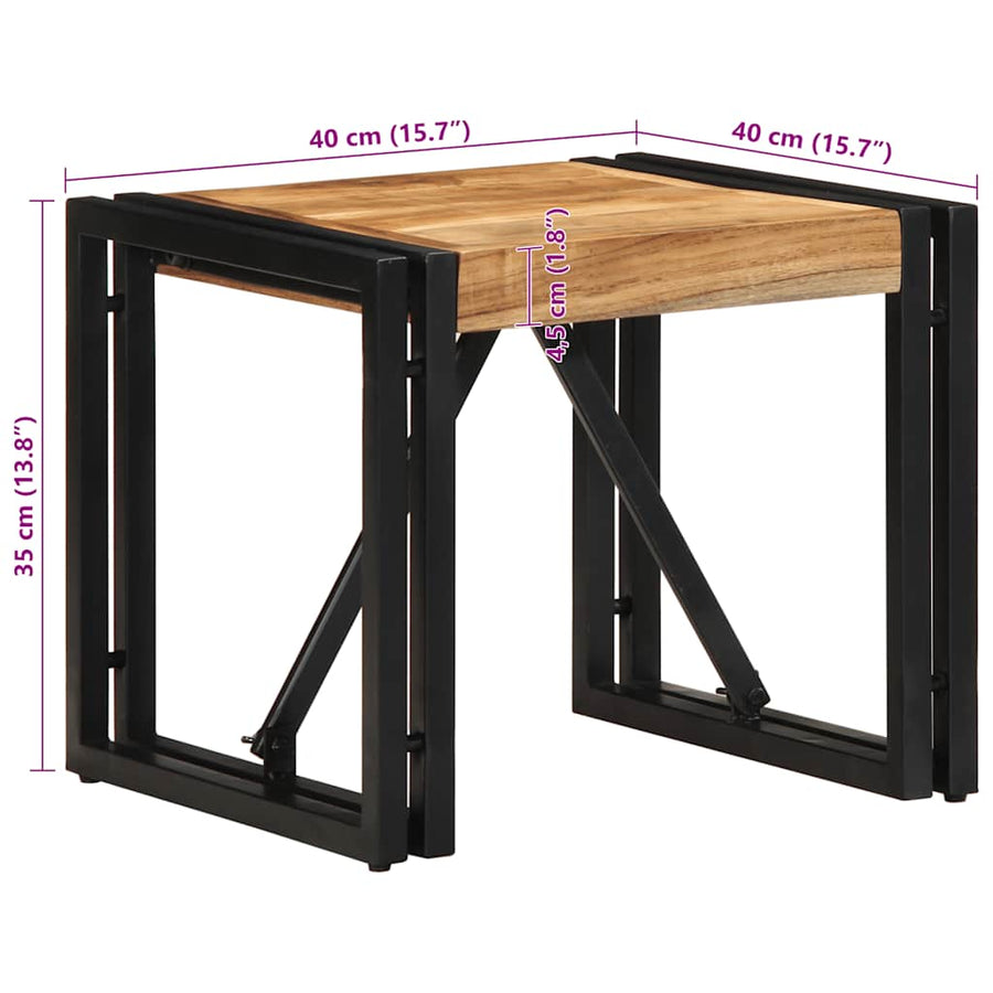 Salontafel 40x40x35 cm massief acaciahout