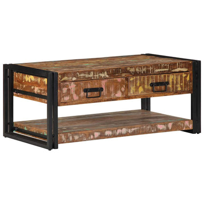 Salontafel 90x50x38 cm massief gerecycled hout meerkleurig