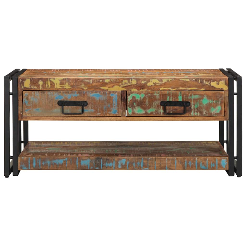 Salontafel 90x50x38 cm massief gerecycled hout meerkleurig