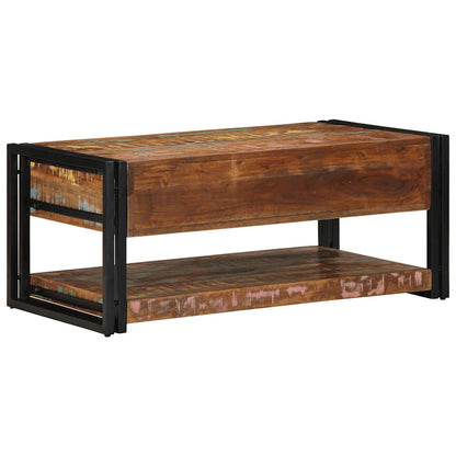 Salontafel 90x50x38 cm massief gerecycled hout meerkleurig
