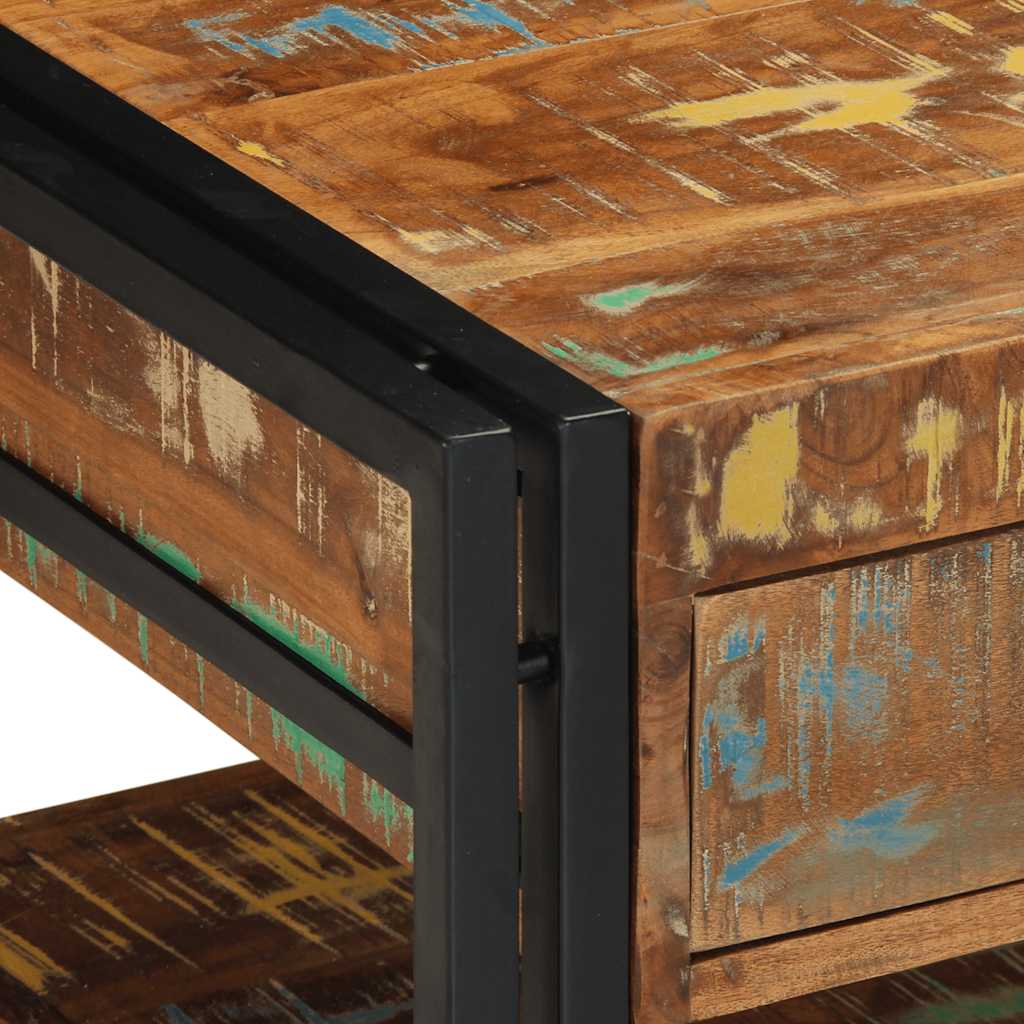 Salontafel 90x50x38 cm massief gerecycled hout meerkleurig