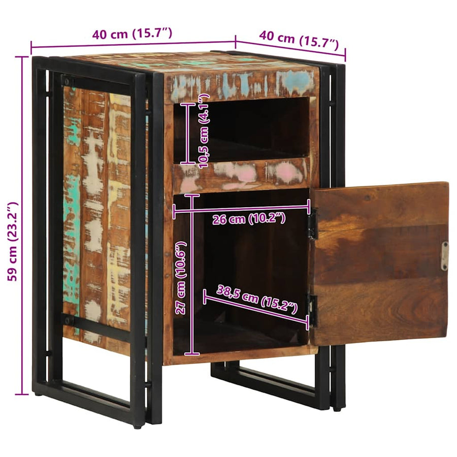 Nachtkastje 40x40x59 cm Massief hout gerecycled