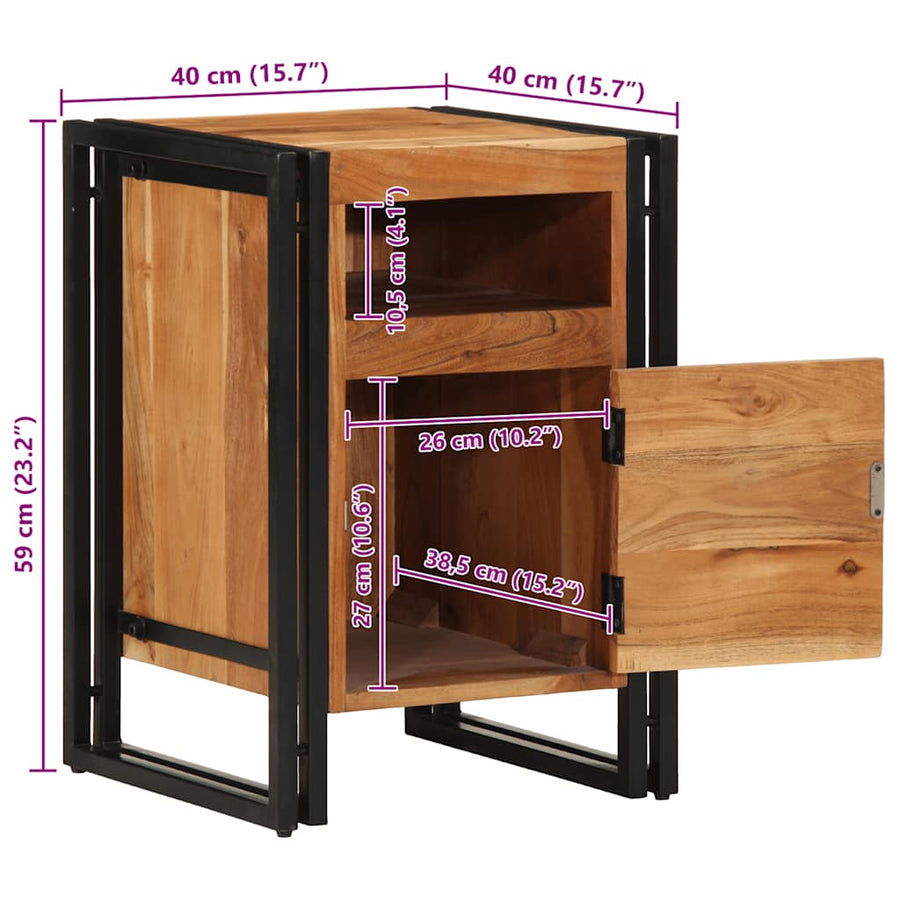 Nachtkastje 40x40x59 cm Massief hout Acacia