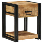 Bedside table 40x40x50 cm Solid rough mango wood