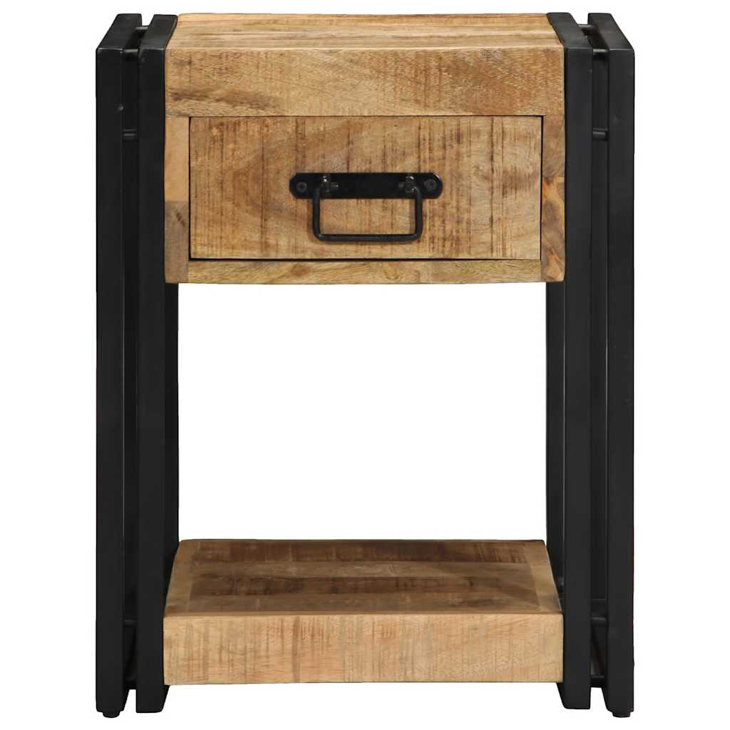 Nachtkastje 40x40x50 cm Massief ruw hout Mango
