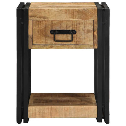 Nachtkastje 40x40x50 cm Massief ruw hout Mango