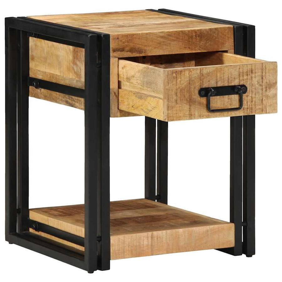 Nachtkastjes 2 stuks 40x40x50 cm Massief ruw hout Mango