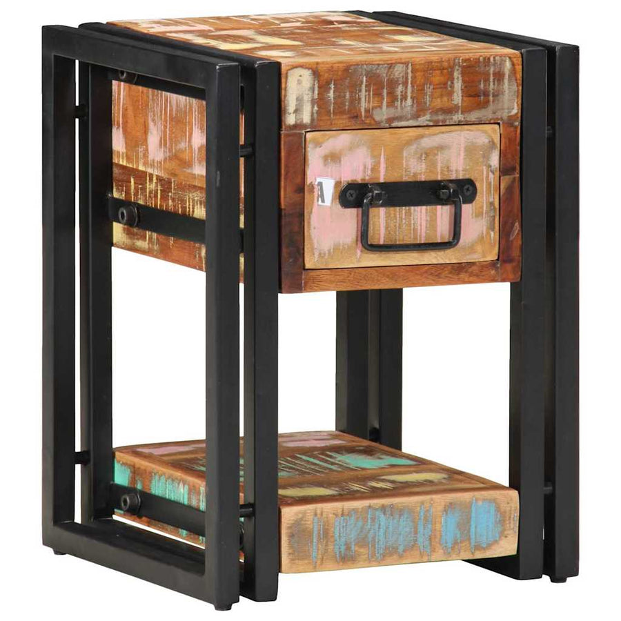 Nachtkastje Multikleur 30 x 30 x 40 cm massief gerecycled hout