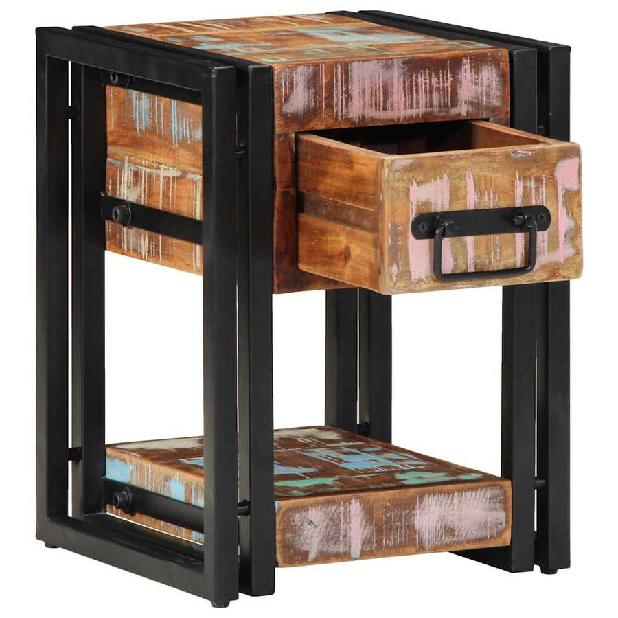 Nachtkastje Multikleur 30 x 30 x 40 cm massief gerecycled hout
