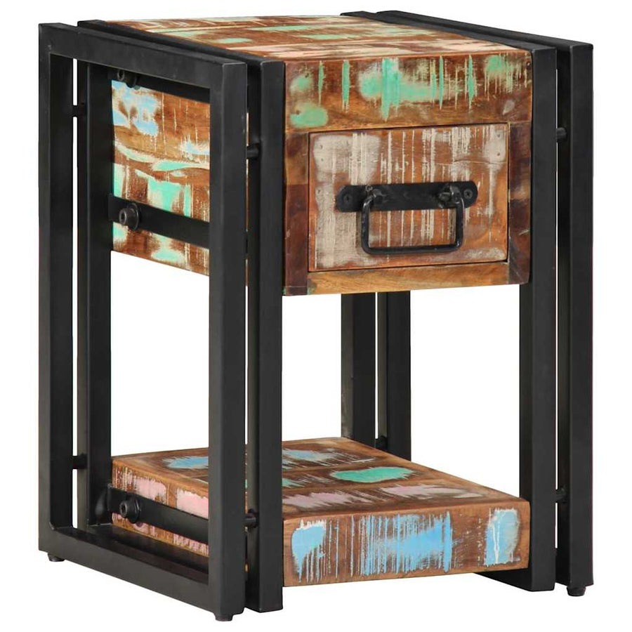 Nachtkastje Multikleur 30 x 30 x 40 cm massief gerecycled hout