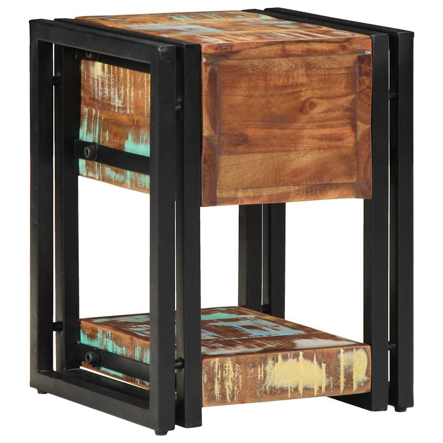 Nachtkastje Multikleur 30 x 30 x 40 cm massief gerecycled hout