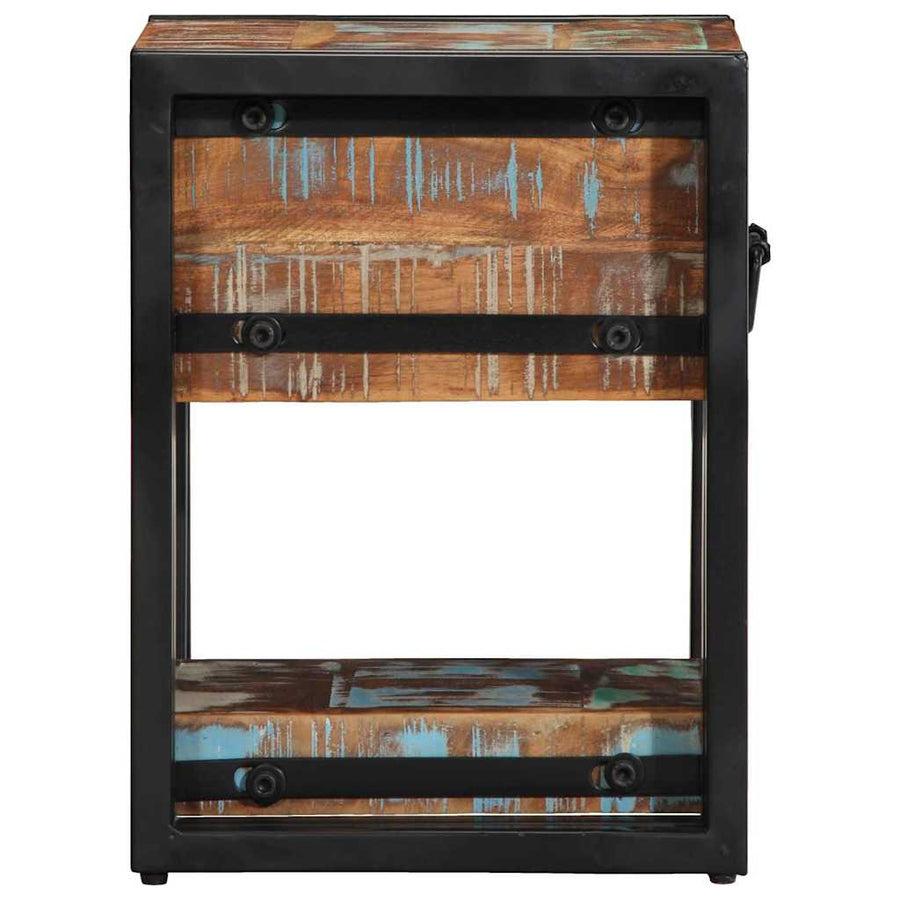 Nachtkastje Multikleur 30 x 30 x 40 cm massief gerecycled hout
